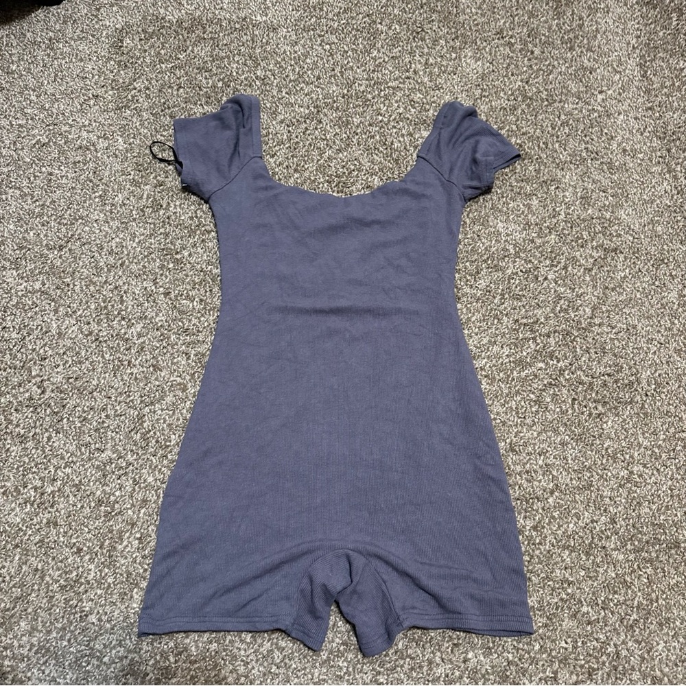 Whitefox Gray Short Sleeve Romper Ribbed MEDIUM - Picture 5 of 5